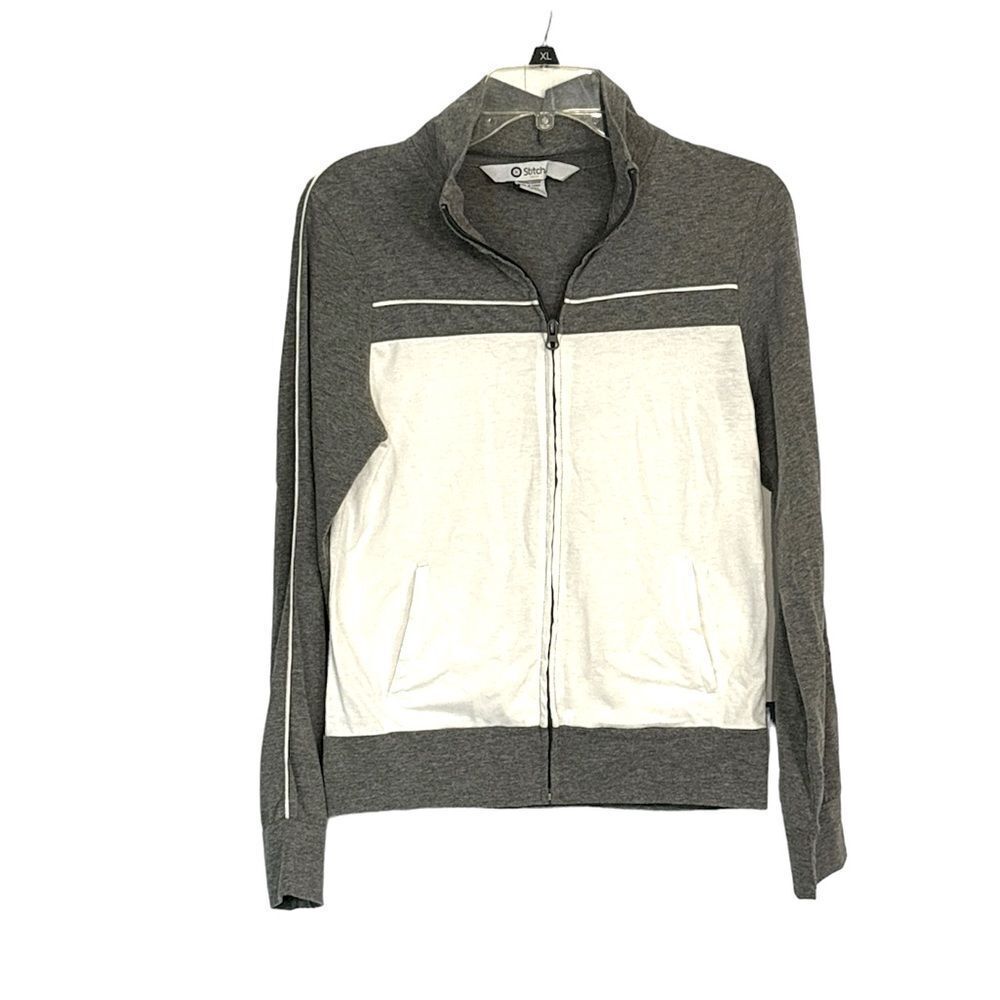 Stitch Trend Gray White Lightweight Women’s Sweatshirt Track Workout gym Size S
